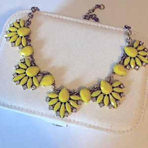 J Crew Statement Bauble Crystal Necklace Yellow